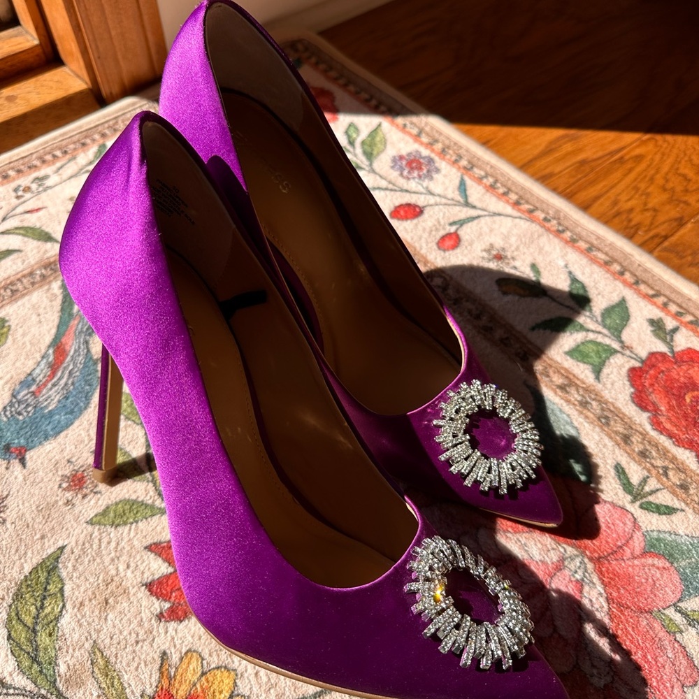Express Violet Heels With Silver Embellishments - image 6